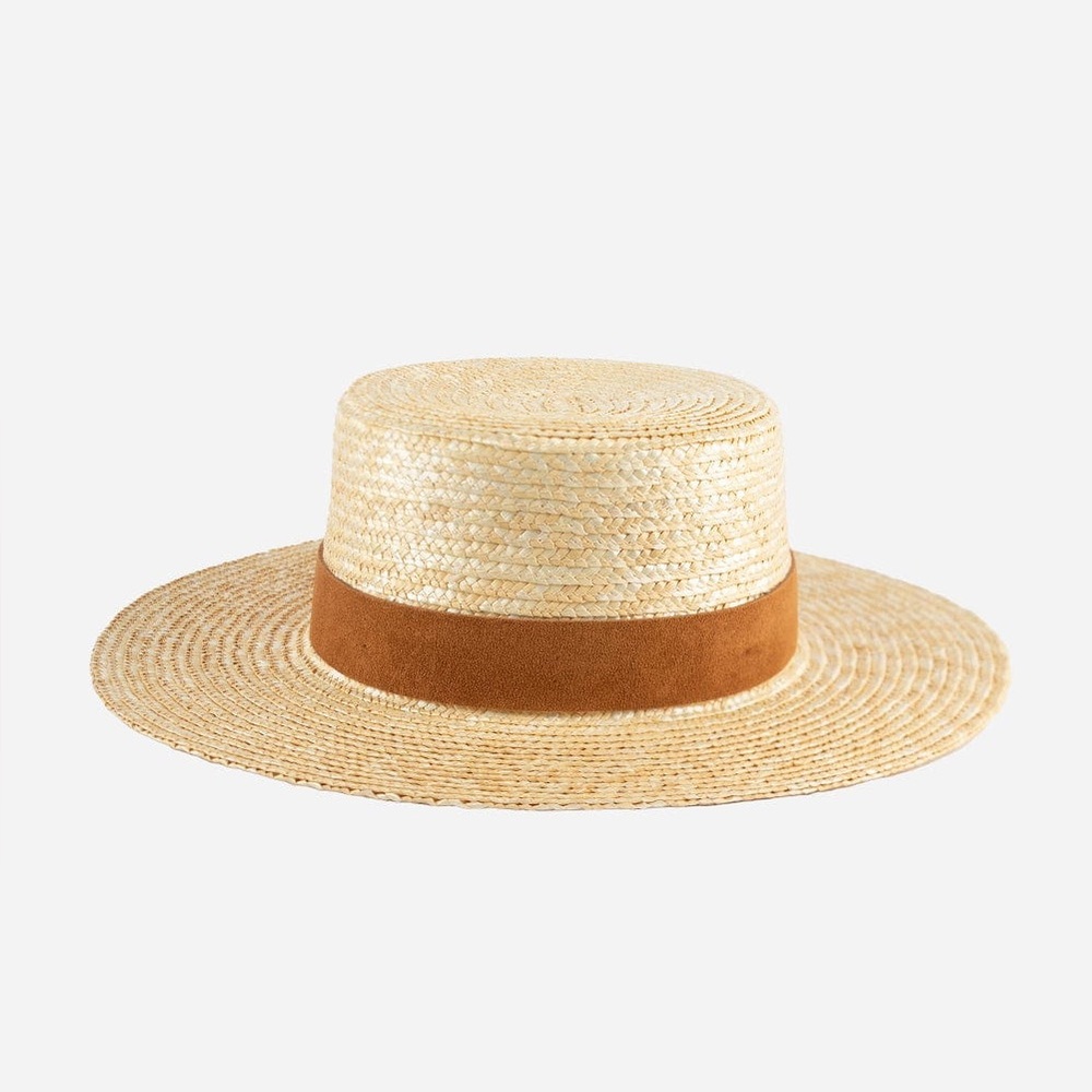 Gigi Pip Capri Medium Straw Hat in Blanched Almond